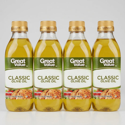 Four Bottles Great Value Classic Olive Oil 17 fl oz Bottle
