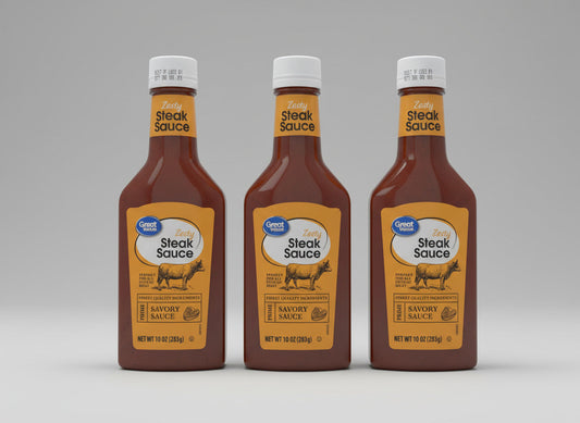 3 Bottles of Heinz 57 Style Great Value Zesty Steak Sauce, 10 oz