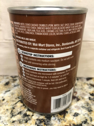 4 Cans of Great Value Sausage Gravy, 15 oz