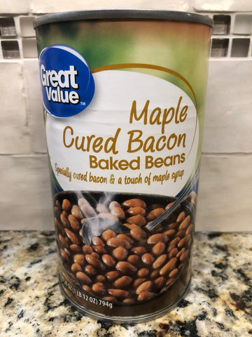 3 Cans of Great Value Maple Cured Bacon Baked Beans, 28 oz