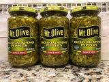 3 JARS Mount Olive Diced Jalapeno Peppers 12 oz Mt Pickles Sub Cornbread