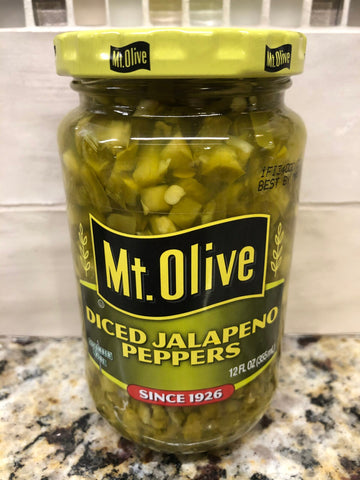 3 JARS Mount Olive Diced Jalapeno Peppers 12 oz Mt Pickles Sub Cornbread