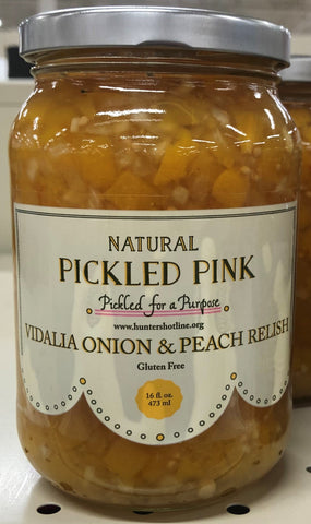 Pickled Pink Vidalia Onion & Peach Relish 16 oz Jar Chow Chow Chutney