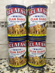 4 CANS Sclafani White Clam Pasta Sauce 10.5 oz Soup Linguine Spaghetti