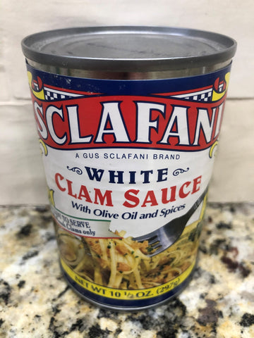 4 CANS Sclafani White Clam Pasta Sauce 10.5 oz Soup Linguine Spaghetti