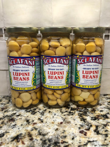 3 JARS Sclafani Ready to Eat Lupini Beans 16 oz Antipasto Salad Snack Tray