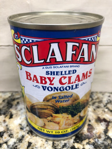 4 CANS Sclafani Shelled Baby Clams in Salted Water Vongole 10 Oz Can