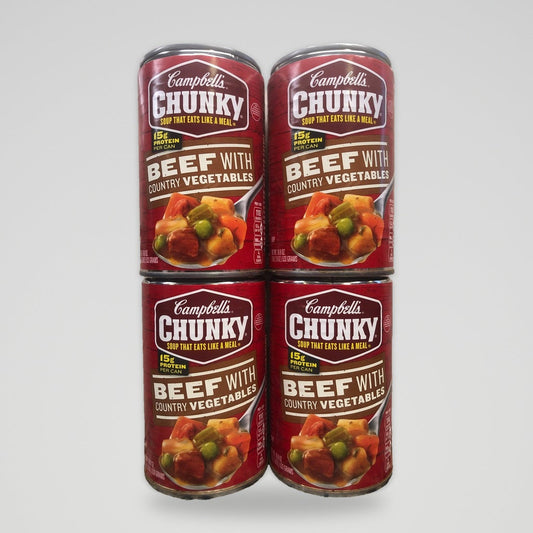 Campbell's Chunky Beef with Country Vegetables Soup, 18.8 oz Cans