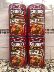 4 Cans of Campbell's Chunky Beef with Country Vegetables Soup, 18.8 oz
