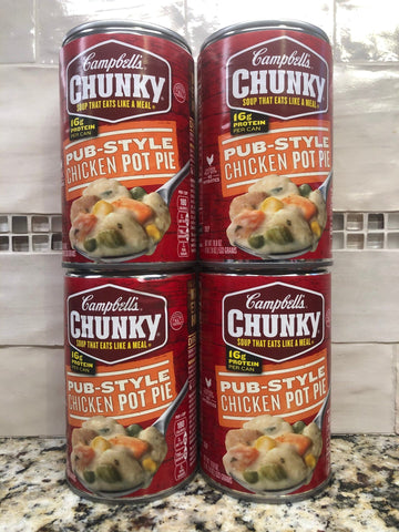 4 Cans of Campbell's Chunky Pub Style Chicken Pot Pie Soup, 18.8 oz