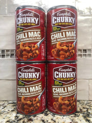 4 Campbell's CHUNKY Chili Mac Soup 18.8 oz Cans beef bean macaroni tomato