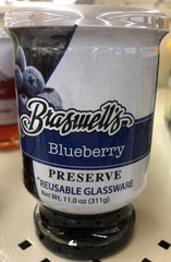 Braswell's Blueberry Preserves 11 oz Jar with Leave Jam Jelly Useable Cup