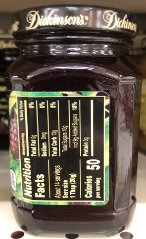 Dickinson's Pure Seedless Boysenberry Preserves 10 oz Jar Jam Jelly