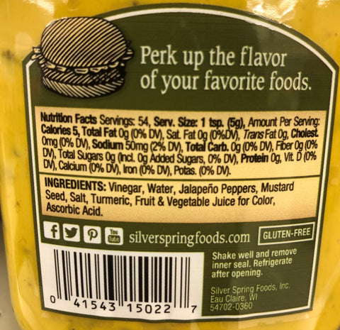 3 Bottles of Silver Spring Squeeze Jalapeno Mustard, 9.5 oz