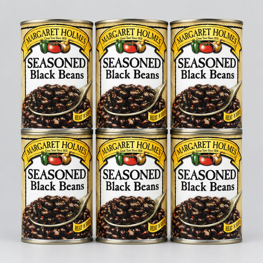 6 Cans of Margaret Holmes Southern Style Seasoned Black Beans, 15 oz