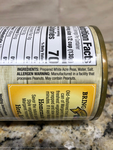 6 Cans of Margaret Holmes Southern Style White Acre Peas, 14.5 oz