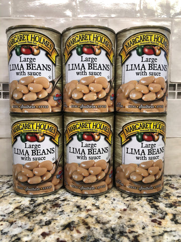 6 CANS Margaret Holmes Southern Large Lima Beans with Sauce 15 oz Can