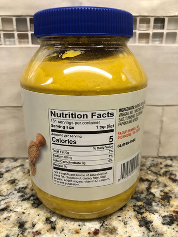 Jar of Sauer's Classic Yellow Mustard 32 Oz Chicken Hamburger Bottle