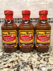 3 Bottles Johnny Harris Bar-B-Cue Sauce Hickory Smoked 18 oz BBQ Beef Pork