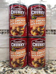 4 Campbell's CHUNKY Spicy Chicken Quesadilla Soup 18.8 oz Cans Tortilla