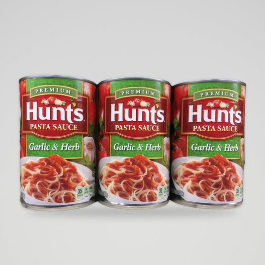3 Cans of Hunt's Roasted Garlic & Herb Spaghetti Pasta Sauce Tomato, 24 oz