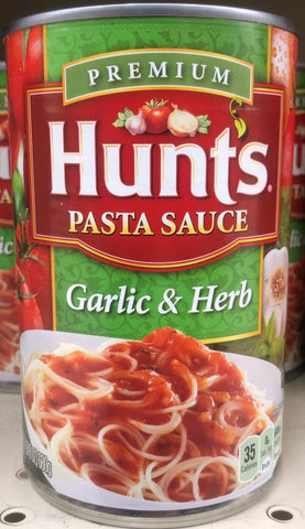 3 CANS Hunt's Roasted Garlic & Herb Spaghetti Pasta Sauce Tomato 24 Oz