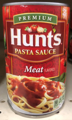 3 CANS Hunt's Meat Flavored Spaghetti Pasta Sauce 100% Natural Tomato 24 Oz