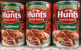 3 CANS Hunt's Traditional Spaghetti Pasta Sauce 100% Natural Tomato 24 Oz