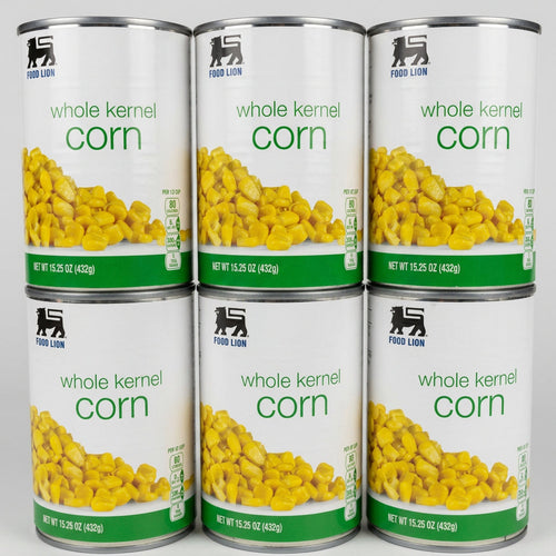6 Cans of Food Lion Whole Kernel Corn, 15.25 oz
