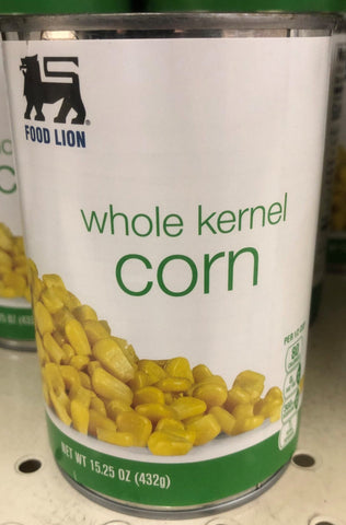 6 Cans of Food Lion Whole Kernel Corn, 15.25 oz
