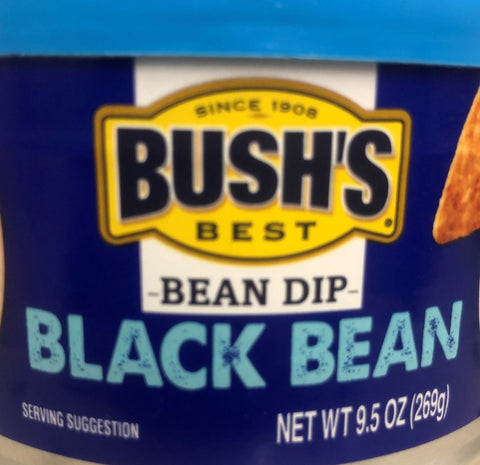 6 CANS Bush's Black Bean Dip 9.5 oz Can Nacho Salsa poblano chili bacon