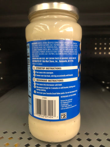 3 Jars of Great Value Alfredo Sauce 3 ct, 16 oz