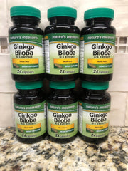 6 Bottles of Nature's Measure Ginkgo Biloba 24 Tablets 4:1 Extract Vitamins