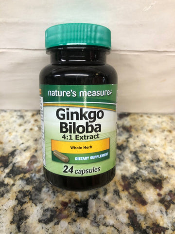 6 Bottles of Nature's Measure Ginkgo Biloba 24 Tablets 4:1 Extract Vitamins