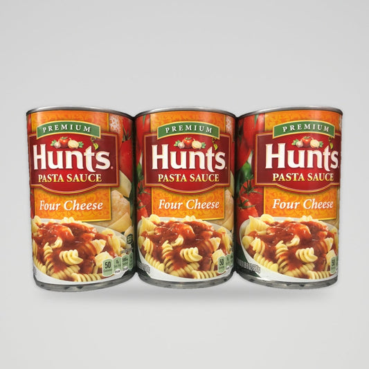 3 Cans of Hunt's Four Cheese Spaghetti Pasta Sauce 100% Natural Tomato, 24 oz