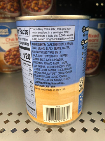 6 Cans of Great Value Mixed Chili Beans, 15 oz