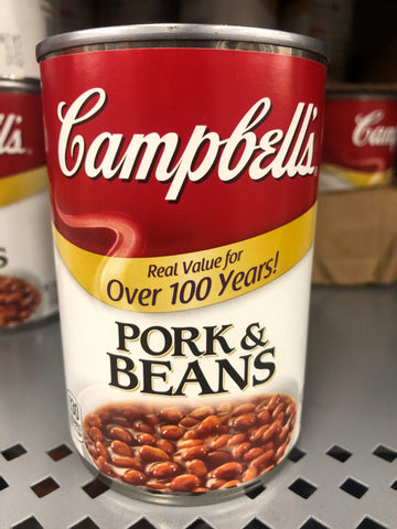 6 CANS Campbell's Pork & Beans 11 oz Can Vegetable BBQ Frank