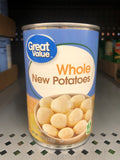 12 CANS Great Value Whole New Potatoes 15 oz Can soup stew salad peeled