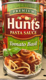 3 CANS Hunt's Tomato Basil Spaghetti Pasta Sauce 100% Natural 24 Oz