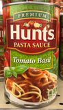 3 Cans of Hunt's Tomato Basil Spaghetti Pasta Sauce 100% Natural, 24 oz