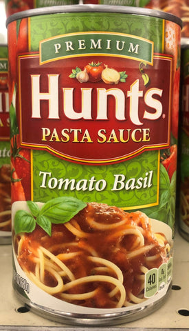 3 Cans of Hunt's Tomato Basil Spaghetti Pasta Sauce 100% Natural, 24 oz