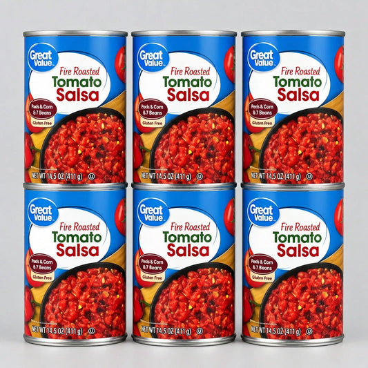6 Cans of Great Value Fire Roasted Tomato Salsa, 14.5 oz