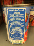 6 Cans of Great Value Fire Roasted Diced Tomatoes, 14.5 oz