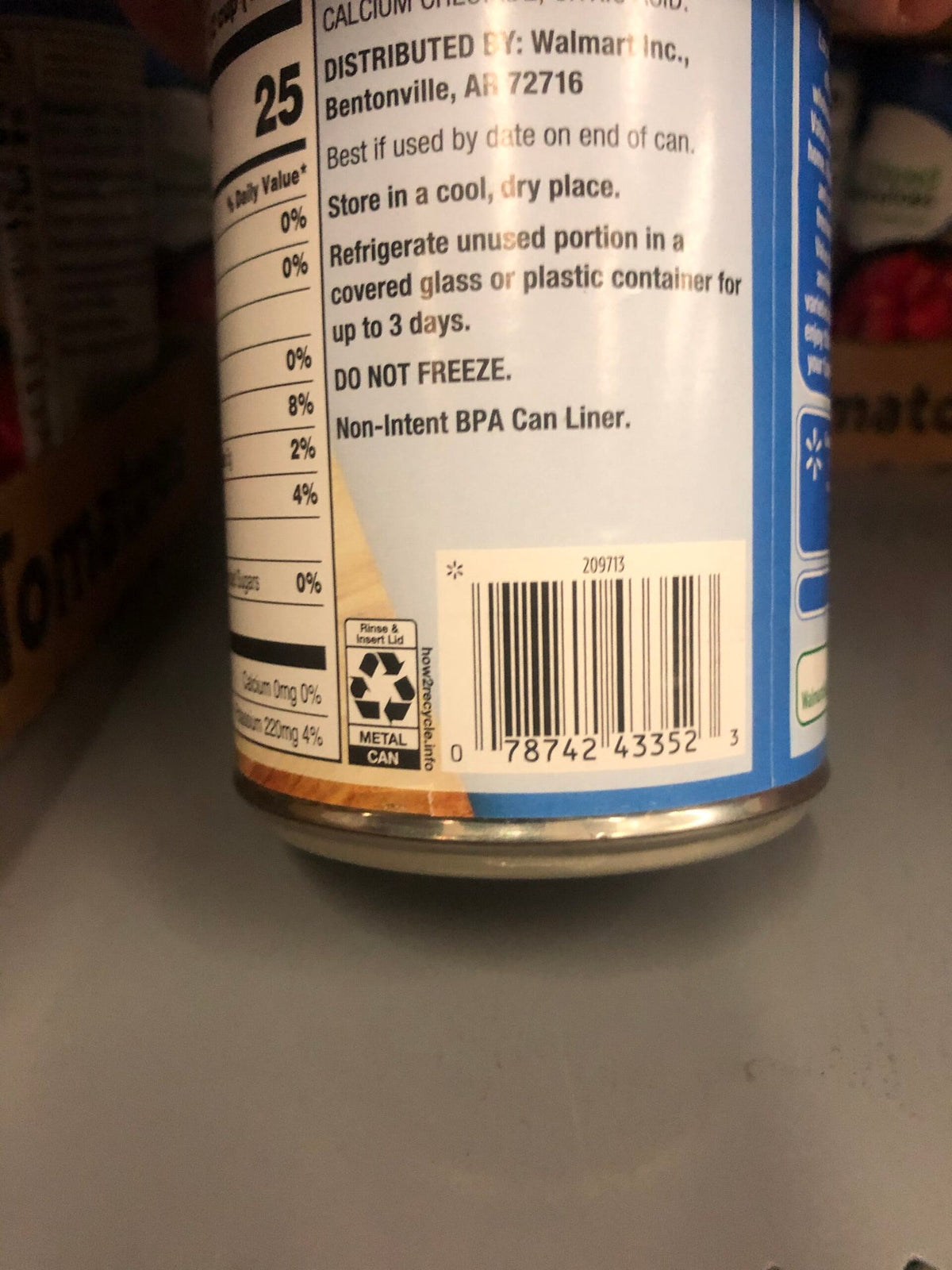6 Cans of Great Value Diced Tomatoes In Tomato Juice, 14.5 oz