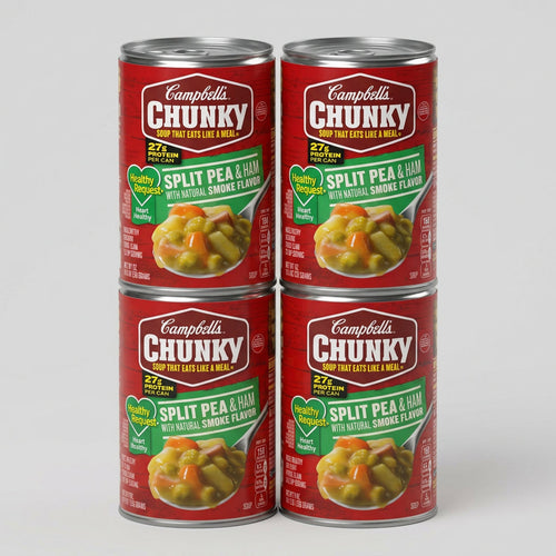 4 Cans Campbell's Chunky Hr Split Pea & Ham Natural Smoke Flavor Soup, 18.8 oz