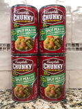 4 Campbell's CHUNKY HR Split Pea & Ham Natural Smoke Flavor Soup 18.8 oz Cans