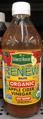 White House RENEW Organic Apple Cider Vinegar with Mother 16oz Bottle