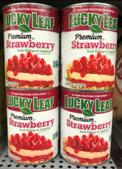 4 CANS Lucky Leaf Premium Strawberry Fruit Filling & Topping 21 oz Can Pie