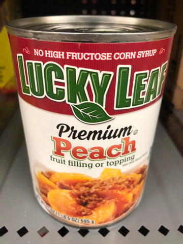 4 CANS Lucky Leaf Premium Peach Fruit Filling & Topping 21 oz Can Pie Pastry