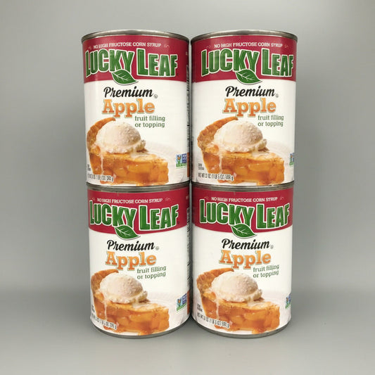 4 Cans of Lucky Leaf Premium Apple Fruit Filling & Topping, 21 oz
